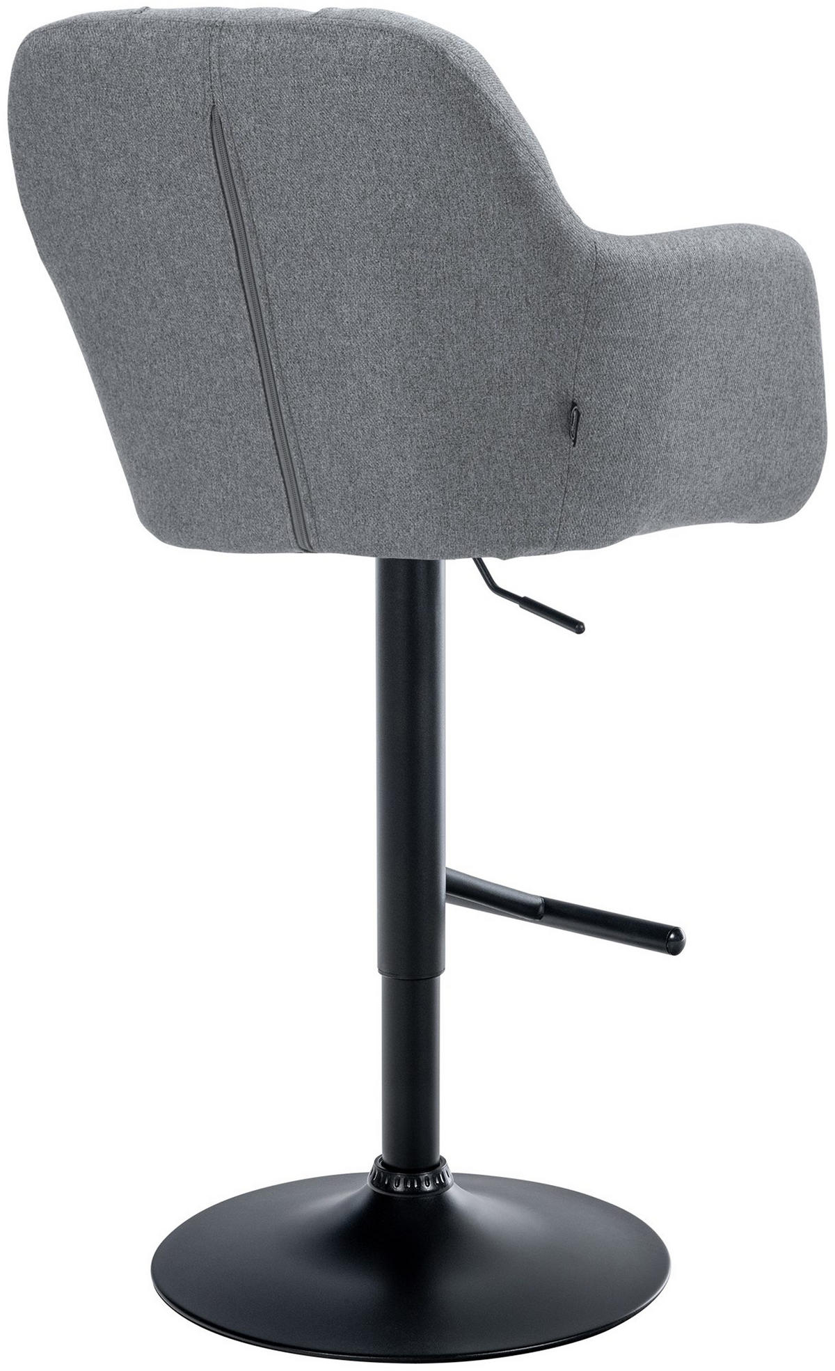 BARHOCKER Nardo Stoff schwarz grau - Schwarz/Grau, Textil/Metall (57/118/59cm) - TPFLiving