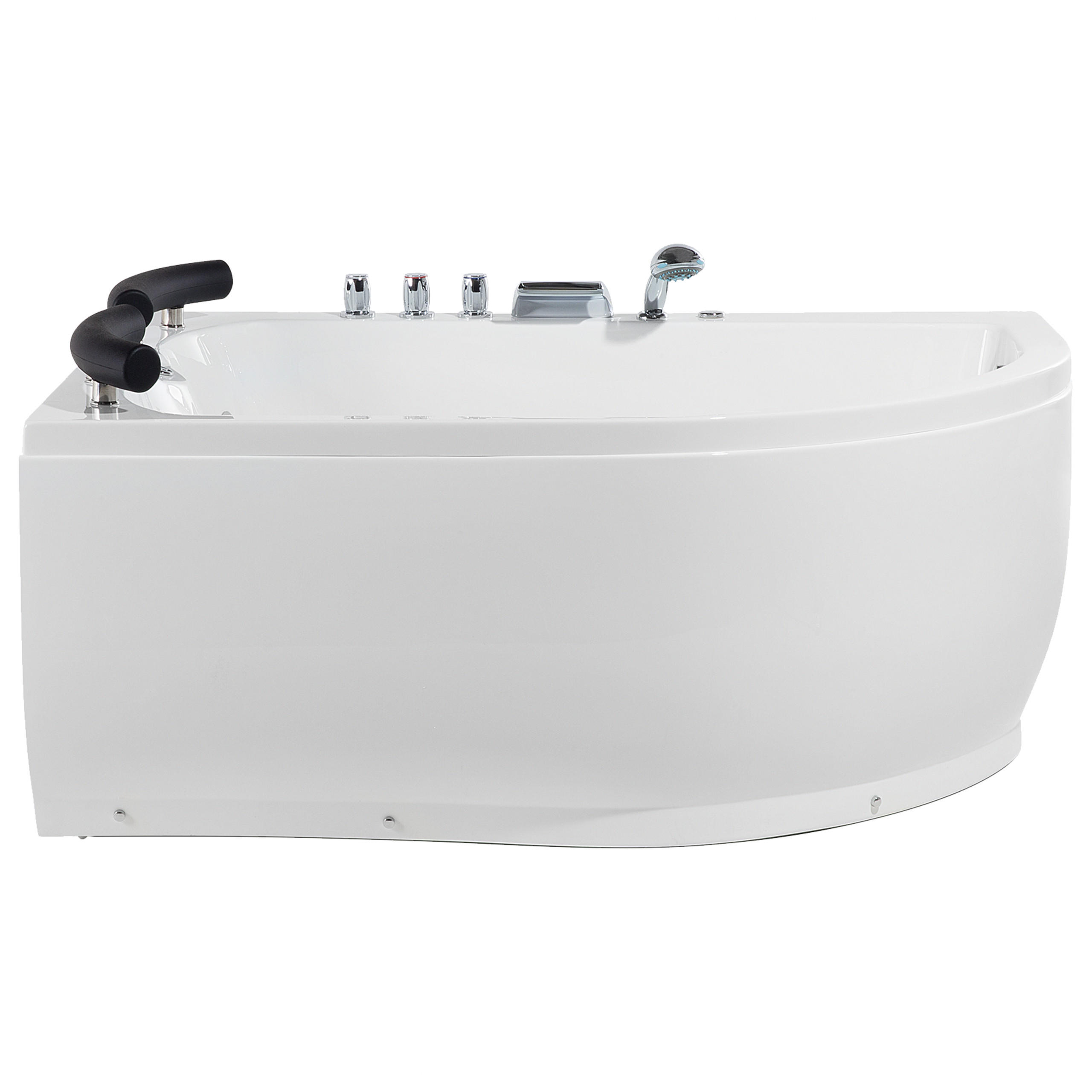 WHIRLPOOL-BADEWANNE mit LED 113x160x63 cm weiß Paradiso - Weiß, Kunststoff (113/63/160cm) - Beliani