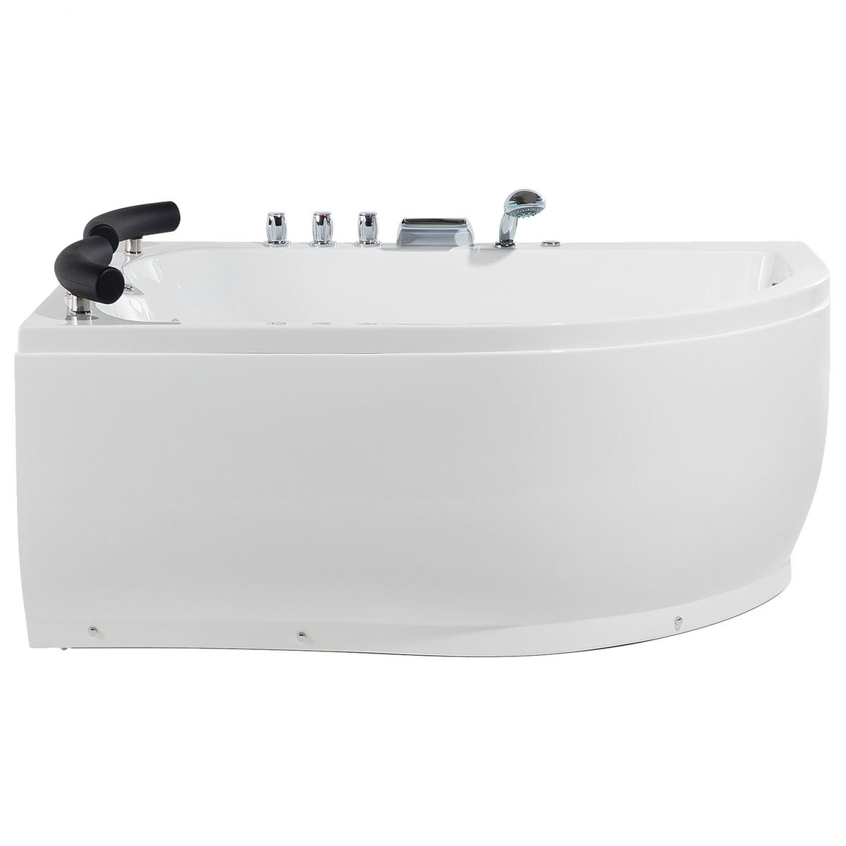 WHIRLPOOL BADEWANNE mit LED 113x160x63 cm weiß Paradiso - Weiß, Kunststoff (113/63/160cm) - Beliani