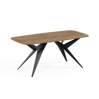 ESSTISCH AXIS - Dunkelbraun/Schwarz, Holzwerkstoff/Metall (90/180/76cm) - Meblini