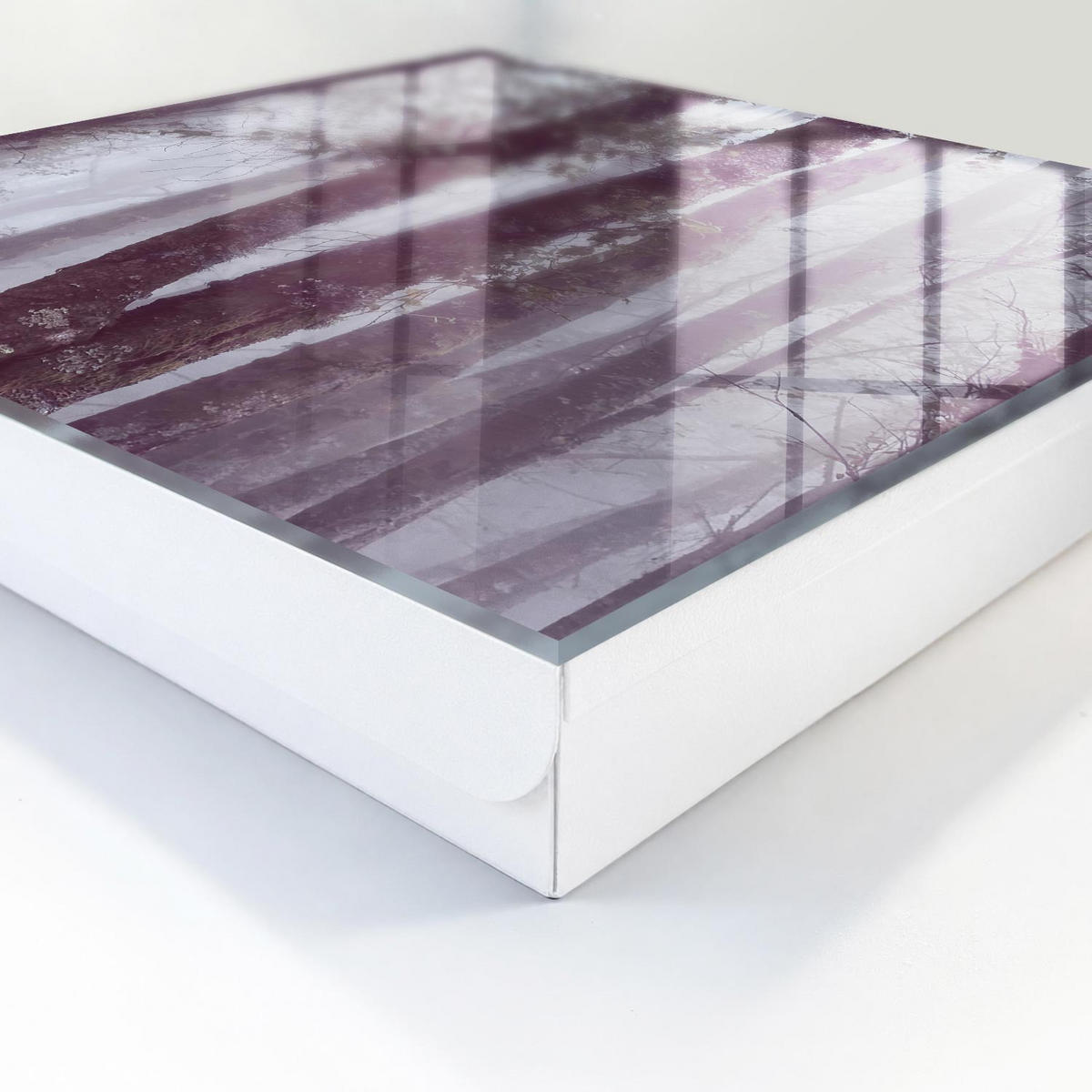 SCHLÜSSELBOX Weiß 30x30 cm – Türöffnung nach rechts - Nebelwald - Grau, Metall (30/30/5cm) - TULUP