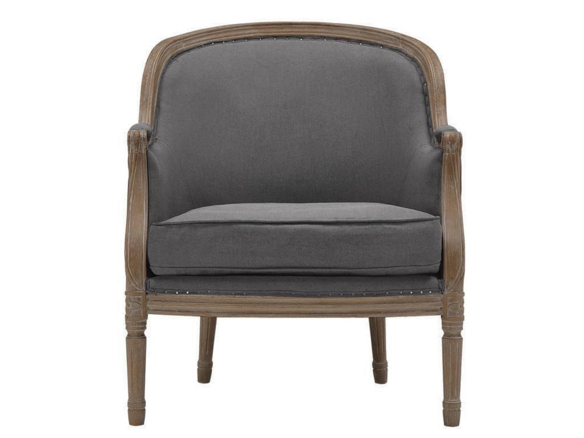 SESSEL Barock - Stoff - Grau - ALIENOR - Grau, Textil (78/89.5/72cm) - Vente-Unique