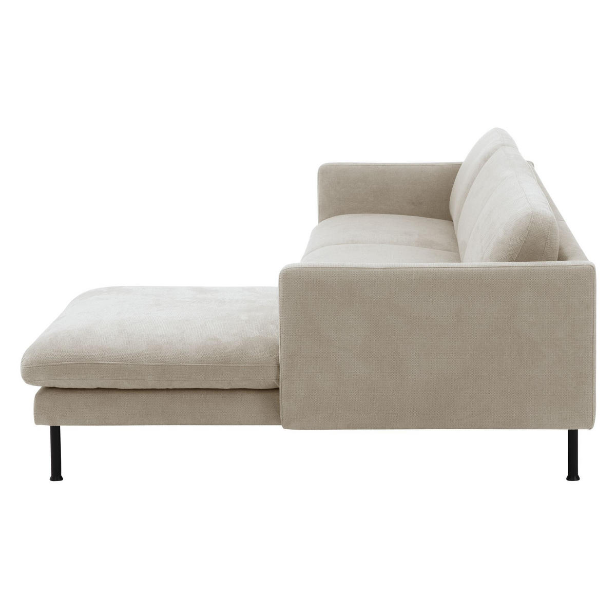 ECKSOFA mit Longchair rechts Katina Flachgewebe beige - Beige, Kunststoff (160/286cm) - 58aufmkessel