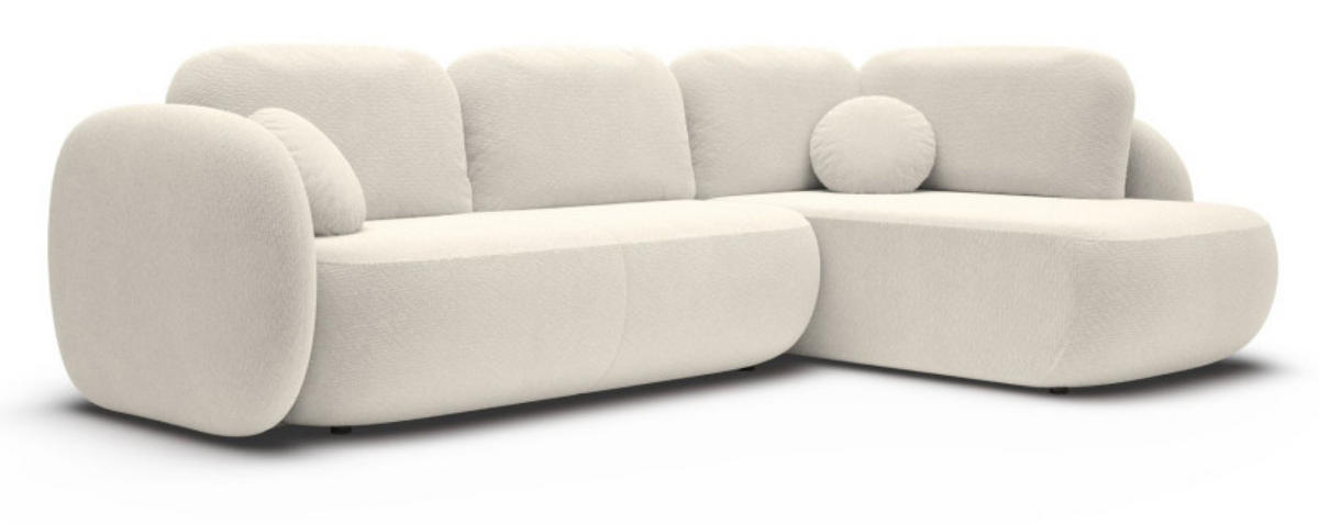ECKSOFA Creme OLIVIO II Ausziehbar Rechts - Creme/Weiß, Textil (190/289cm) - Sepro Meble