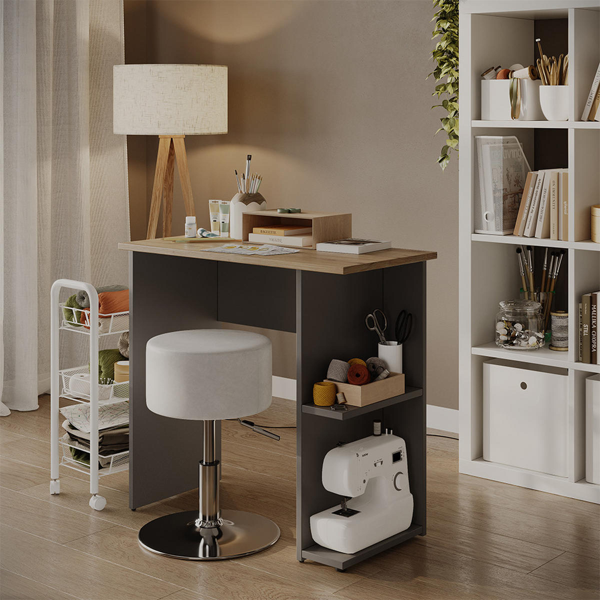 PSACÍ STŮL Simple Antracit 80 x 40 cm - antracitová, kompozitní dřevo (40/80/76cm) - Vicco