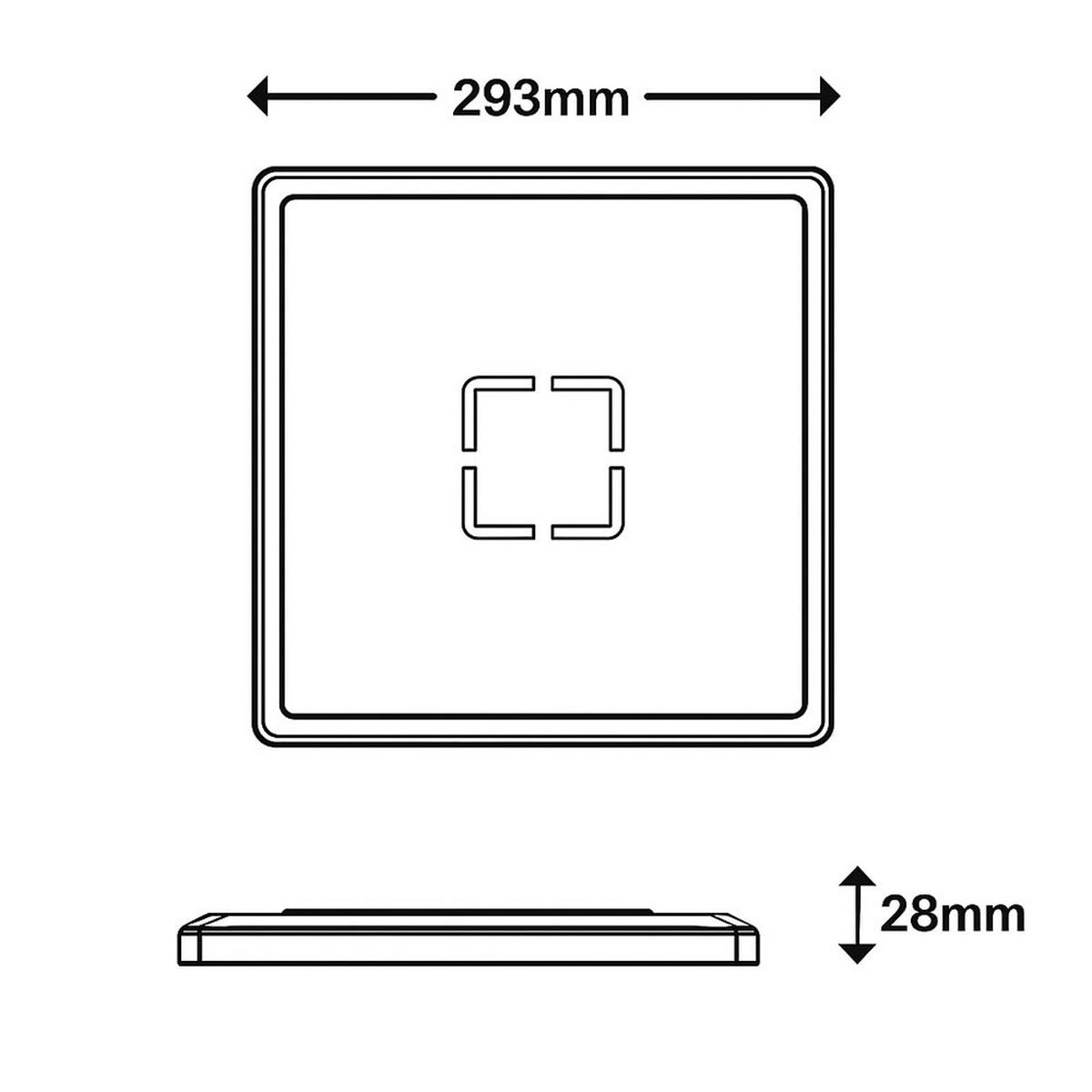 LED DECKENLEUCHTE Silber Backlight - Silberfarben, Kunststoff (29.3/29.3/2.8cm) - Briloner