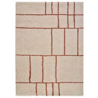 HOCHFLORTEPPICH beige undrostfarbe Helia 160/230 cm - Beige/Dunkelorange, Naturmaterialien/Textil (160/230cm) - Atticgo