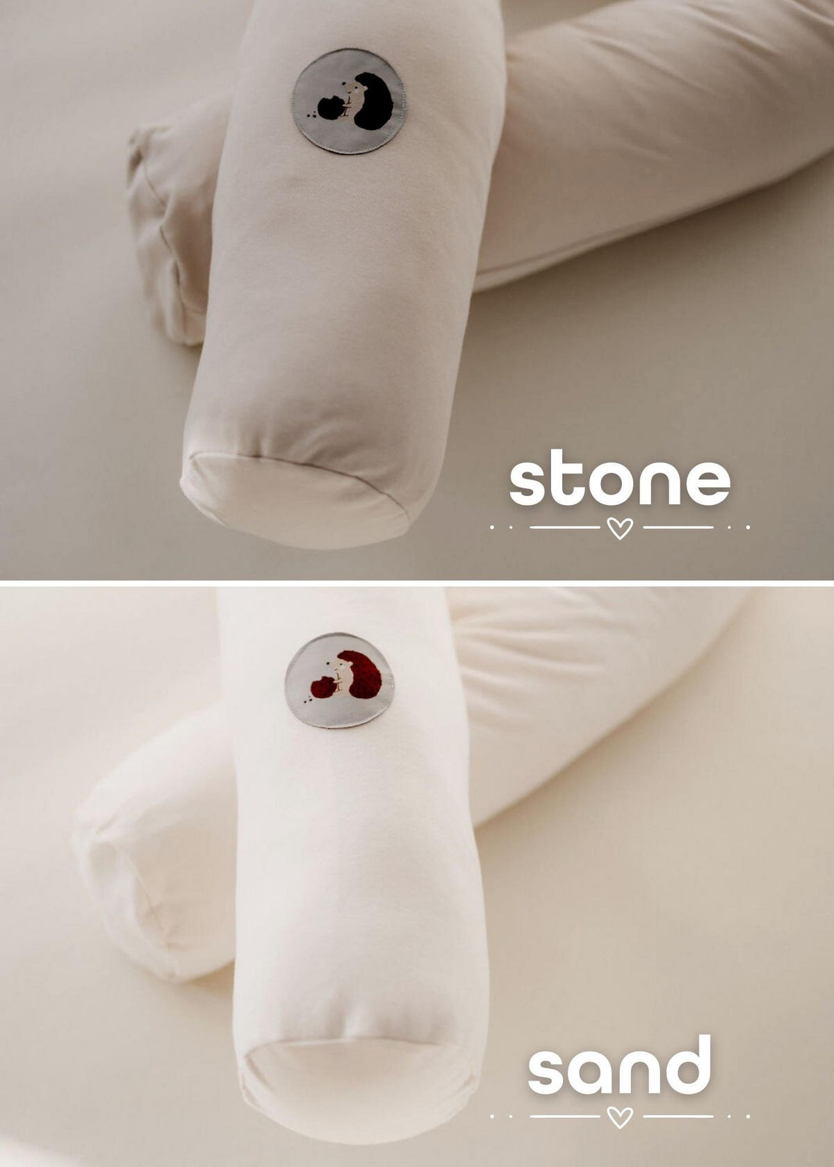 NESTCHENSCHLANGE Cozy "Hungry Hedgehog, Stone" 190 cm Bettschlange - Rot/Grau, Textil (15/190cm) - Sämann – make a difference.