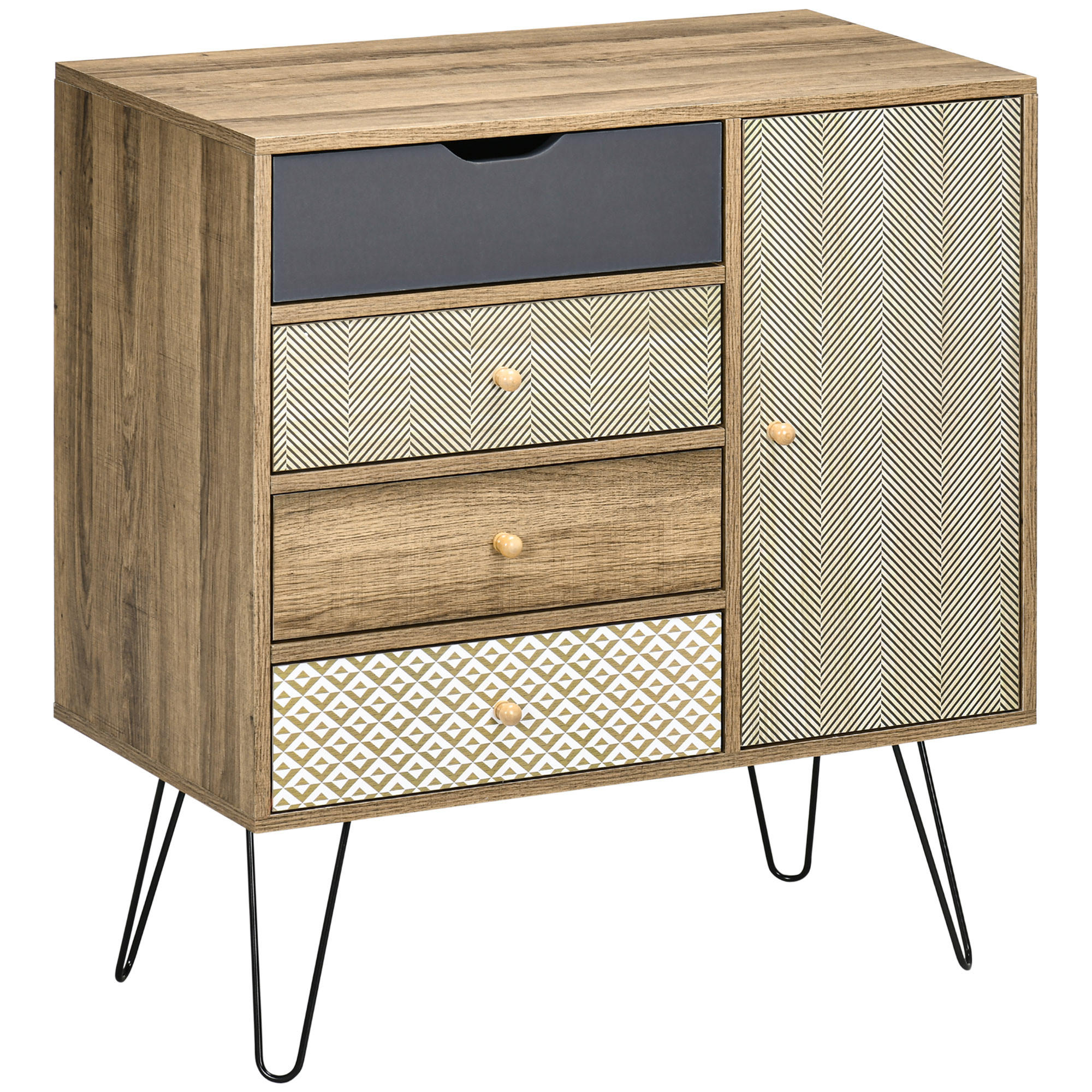 SIDEBOARD Braun, 4 Schubladen, 1 Tür, 79/39/86 cm - Braun, Holz (79/86/39cm) - PANGIVO