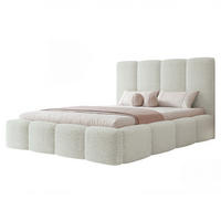 POLSTERBETT LANDARE 200x200 cm Creme Bouclé (Stoff Coral) - mit Bettkasten und Lattenrost - Creme, Holzwerkstoff/Textil (200/200cm) - Ravio