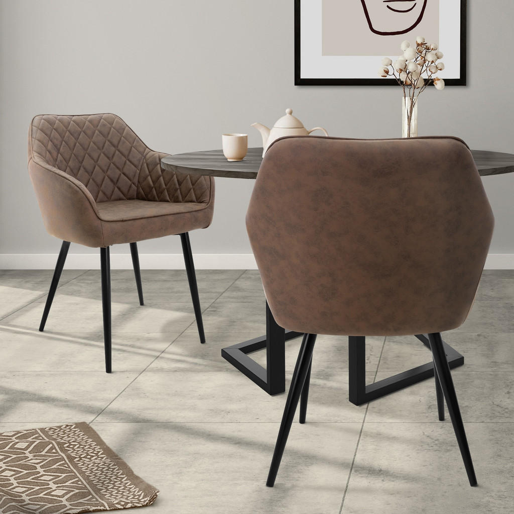 Thumbnail - Ml-Design Esszimmerstuhl, Braun, Metall, 63x80x60 cm, Esszimmer, Stühle, Esszimmerstühle, Armlehnenstühle