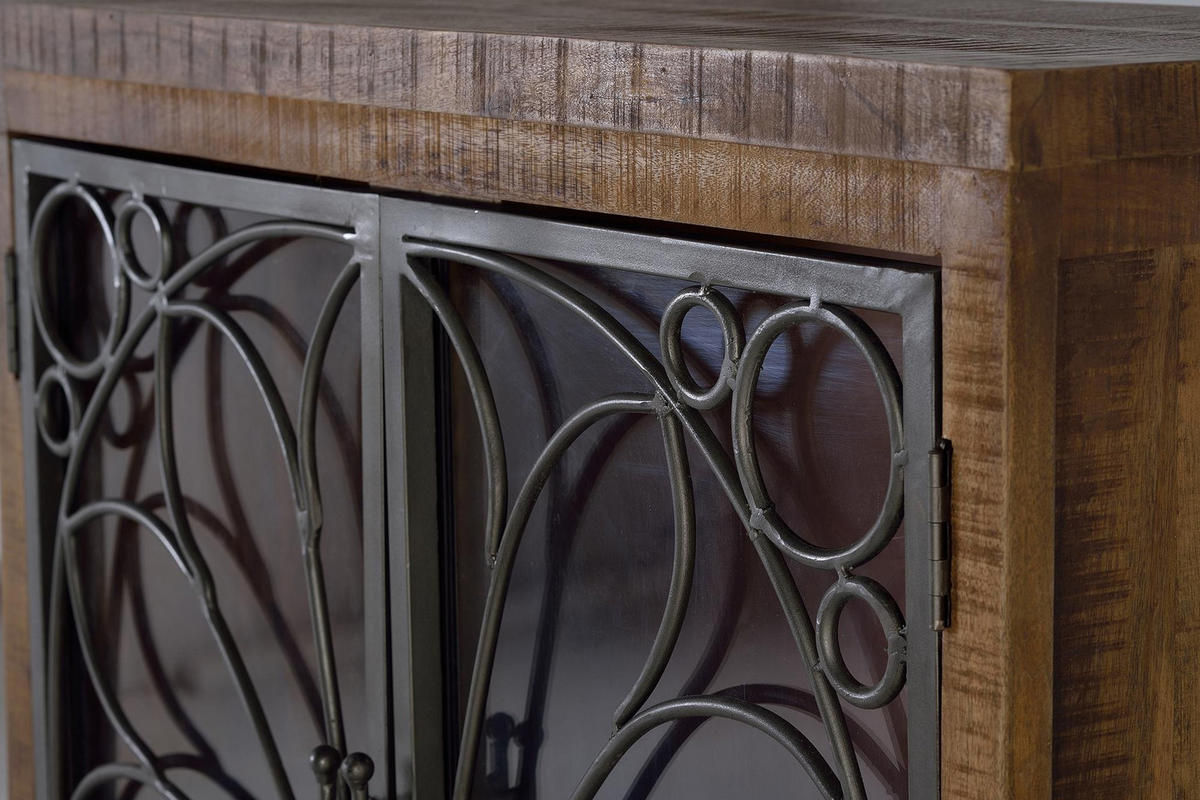 VITRINE gealtertem braunem Mangoholz - Braun, Holz (40/130/100cm) - Giner y Colomer