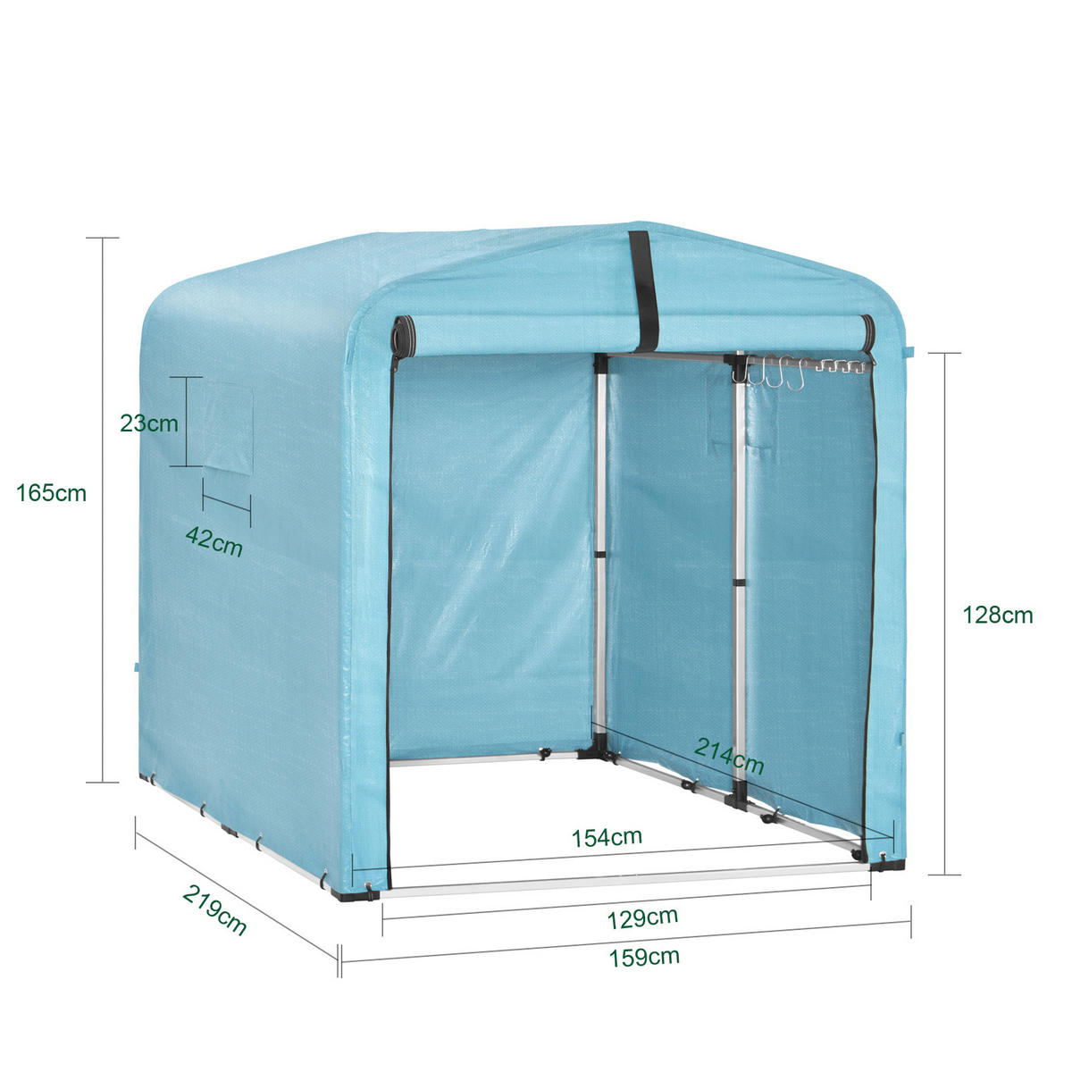 FAHRRADGARAGE Blau, 159x165x219cm - Blau, Metall (159/165/219cm) - SoBuy