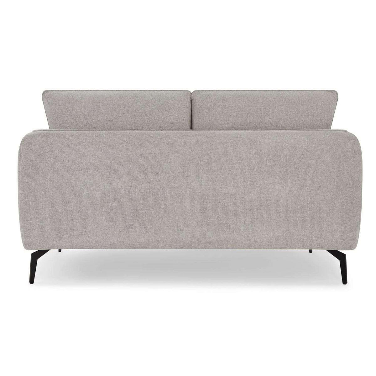 ZWEISITZER-SOFA Webstoff Grau - Schwarz/Grau, Textil/Metall (158/85/85cm) - Furnhouse
