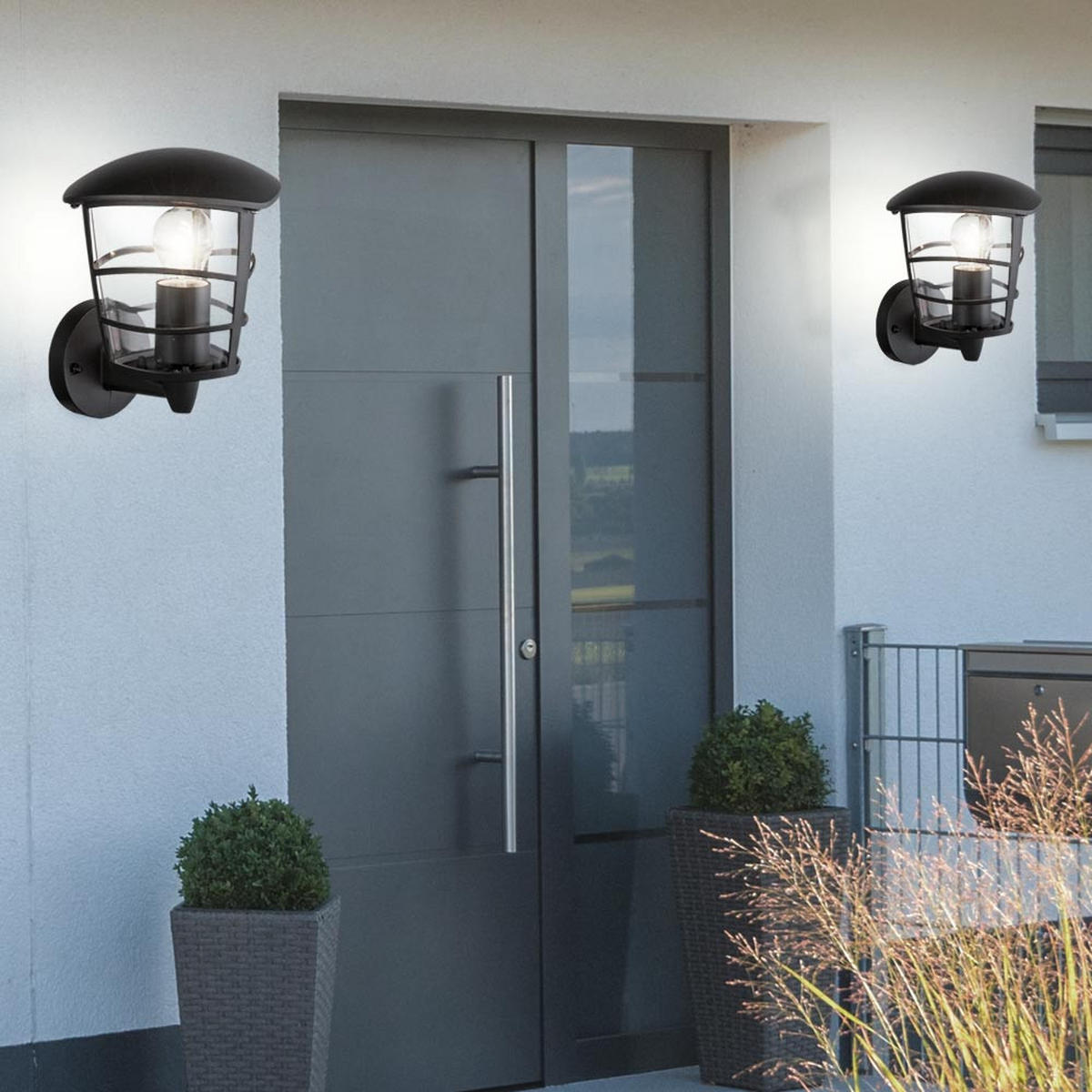 LED WANDLAMPE Aluminium Schwarz - Schwarz, Metall (19.5/16.5/22.5cm) - Globo Lighting