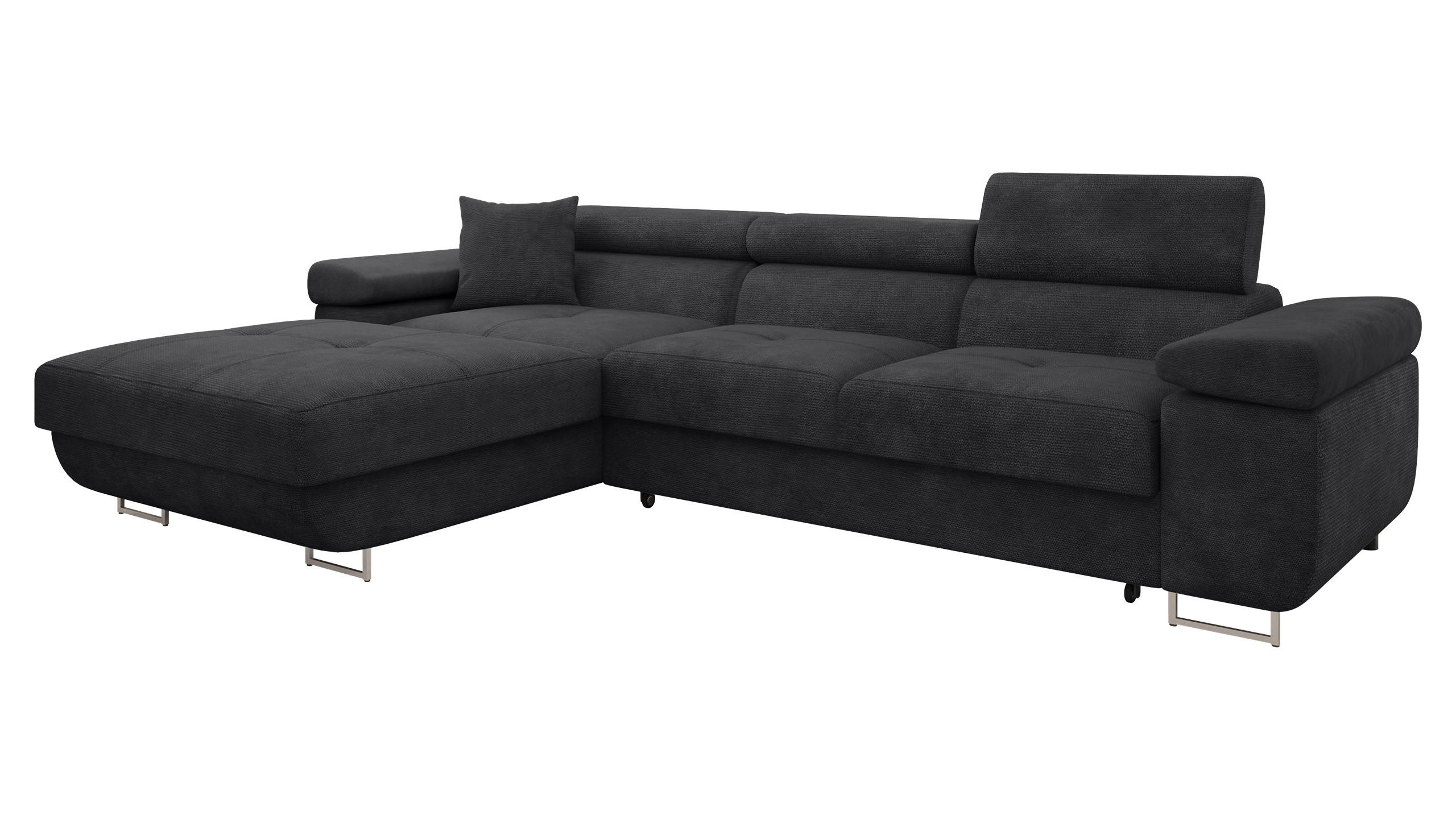 ECKSOFA Torezio Mini, Seite: Links - Anthrazit, Holz/Textil (280/170cm) - MIRJAN24