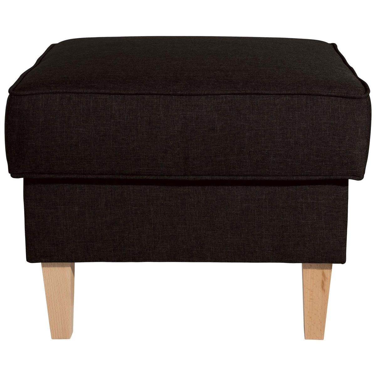 HOCKER Karlen Bezug Flachgewebe Buche natur / schoko - Dunkelbraun/Buchefarben, Kunststoff (53/45/53cm) - 58aufmkessel