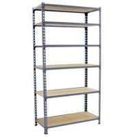 SCHWERLASTREGAL Giant Muli HxBxT 250 x 110 x 30 cm 6 Fachböden Fachlast 200 kg Grau - Grau, Metall (110/250/30cm) - PROREGAL