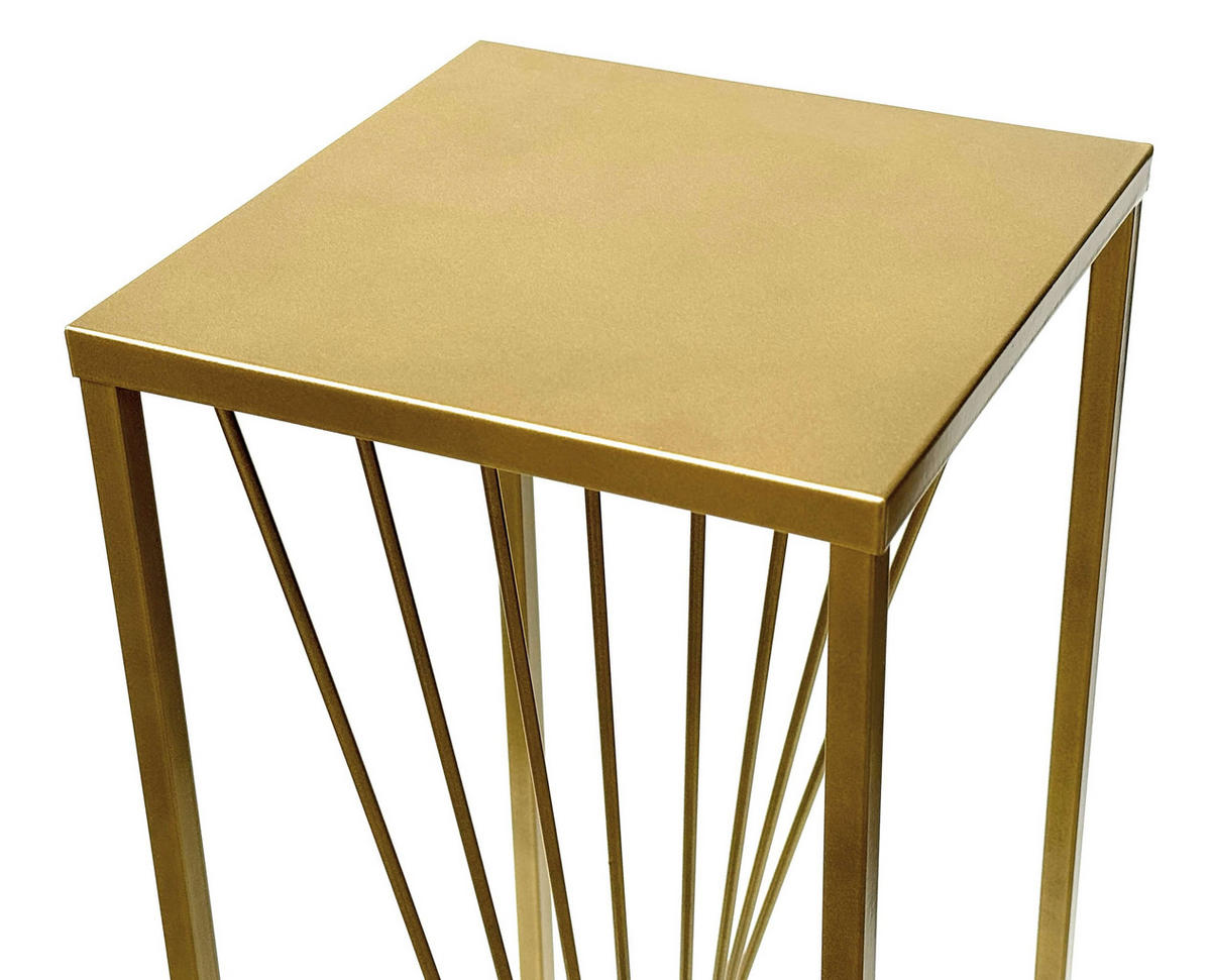 BLUMENHOCKER Metall Gold Eckig 70 cm - Goldfarben, Metall (24/70/24cm) - DanDiBo