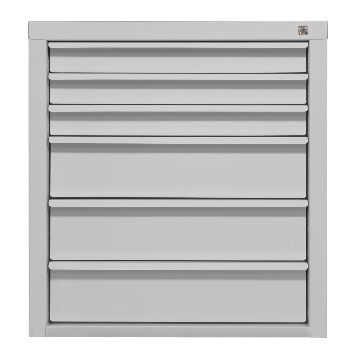 SCHUBLADENSCHRANK Kobra mit 6 Schubladen 75x70x43,5cm Lichtgrau - Grau, Metall (70/75/44cm) - PROREGAL