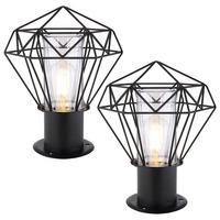 WEGELEUCHTE HORACE Gitterschirm Schwarz 2er Set - Schwarz, Metall (22.5/25.5/31.5cm) - Globo Lighting