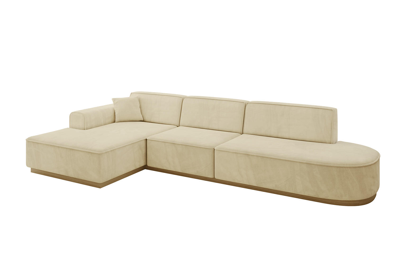 ECKSOFA Ottomane Links IREA-L2-v2 - 327x165x80 cm Beige - Taupe, Holzwerkstoff/Textil (327/165cm) - ALTDECOR