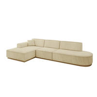 ECKSOFA Ottomane Links IREA-L2-v2 - 327x165x80 cm Beige - Taupe, Holzwerkstoff/Textil (327/165cm) - ALTDECOR