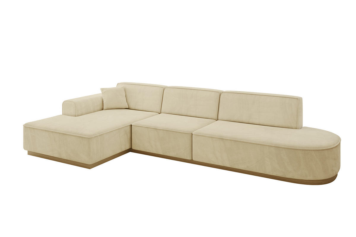 ECKSOFA Ottomane Links IREA-L2-v2 - 327x165x80 cm Beige - Taupe, Holzwerkstoff/Textil (327/165cm) - ALTDECOR