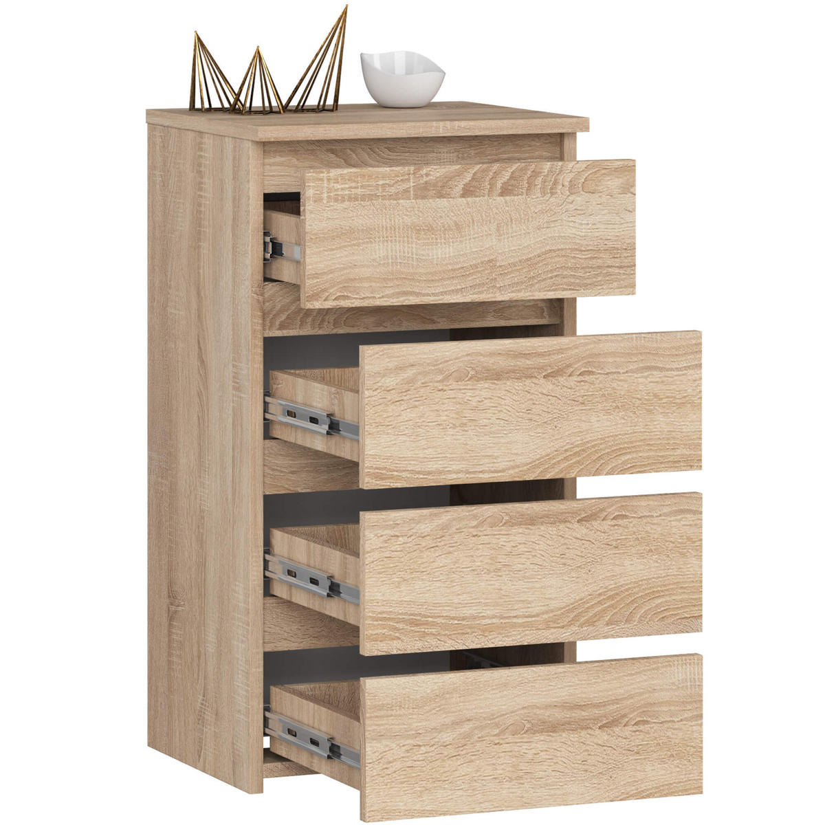 KOMMODE Eiche Sonoma 74/40/35 - Sonoma Eiche, Holzwerkstoff (40/74/35cm) - RAUMHIRSCH FURNITURE