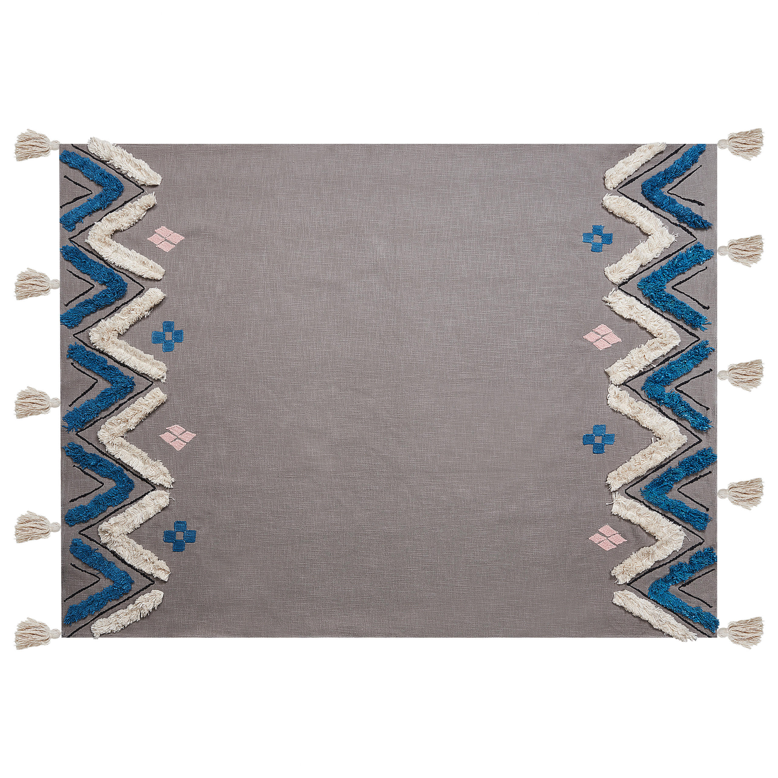 DECKE Grau Kottayam 130/180 cm - Grau, Naturmaterialen/Textil (130/180cm) - Beliani