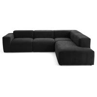 4-SITZER modulares Ecksofa HEAVEN SET 2 Rechts, Breite 300 cm Webstoff Schwarz - Schwarz, Holz/Kunststoff (245/300cm) - Muffo