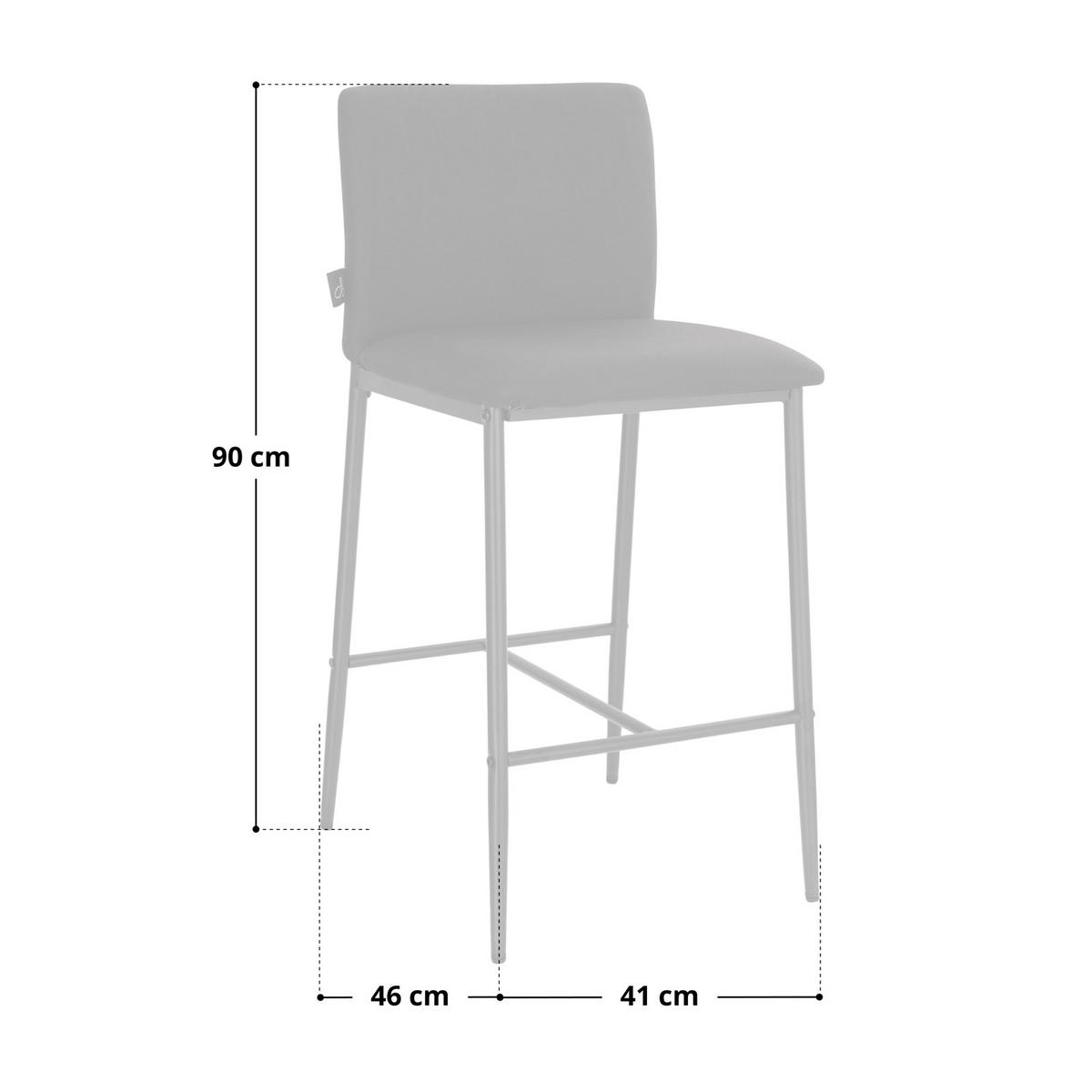 BARHOCKER ERIK mit Rückenlehne 2er Set Dunkelgrau - Schwarz/Grau, Textil (41/90/46cm) - SVITA