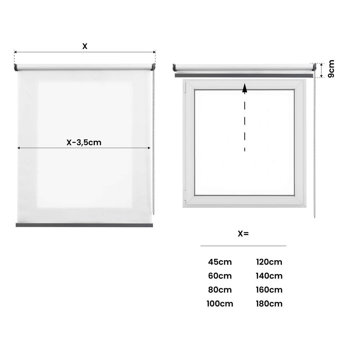 ROLLO| Weiß, 120 cm x 250 cm - Weiß, Kunststoff (120/250cm) - STORESDECO
