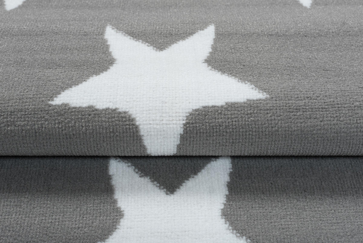 TEPPICH LUXURY Grau Geometrisch Sterne 200/300 cm - Grau, Textil (200/300cm) - Tapiso