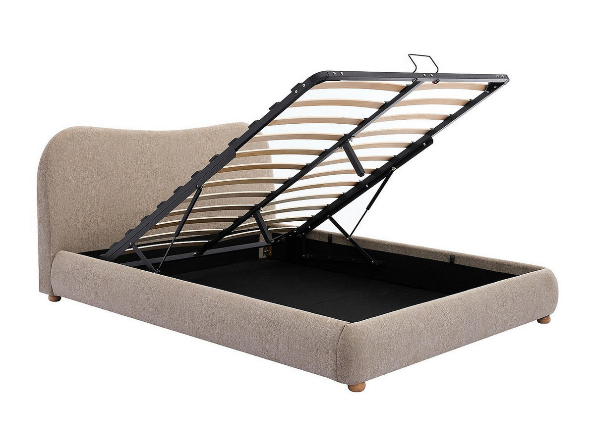 BETT mit Bettkasten - 2 Personen - stoff - taupe Vanari - Taupe, Holz/Textil (160/200cm) - Vente-Unique