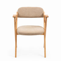 KLAPPSTUHL mit Armlehnen und gepolstertem Sitz, 2er-Set - Beige, Holz (60/79/52.5cm) - MIVRAY