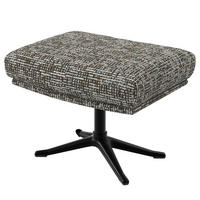 HOCKER mit Kreuzfuß - Schwarz/Grau, Textil/Metall (54/41/41cm) - home24