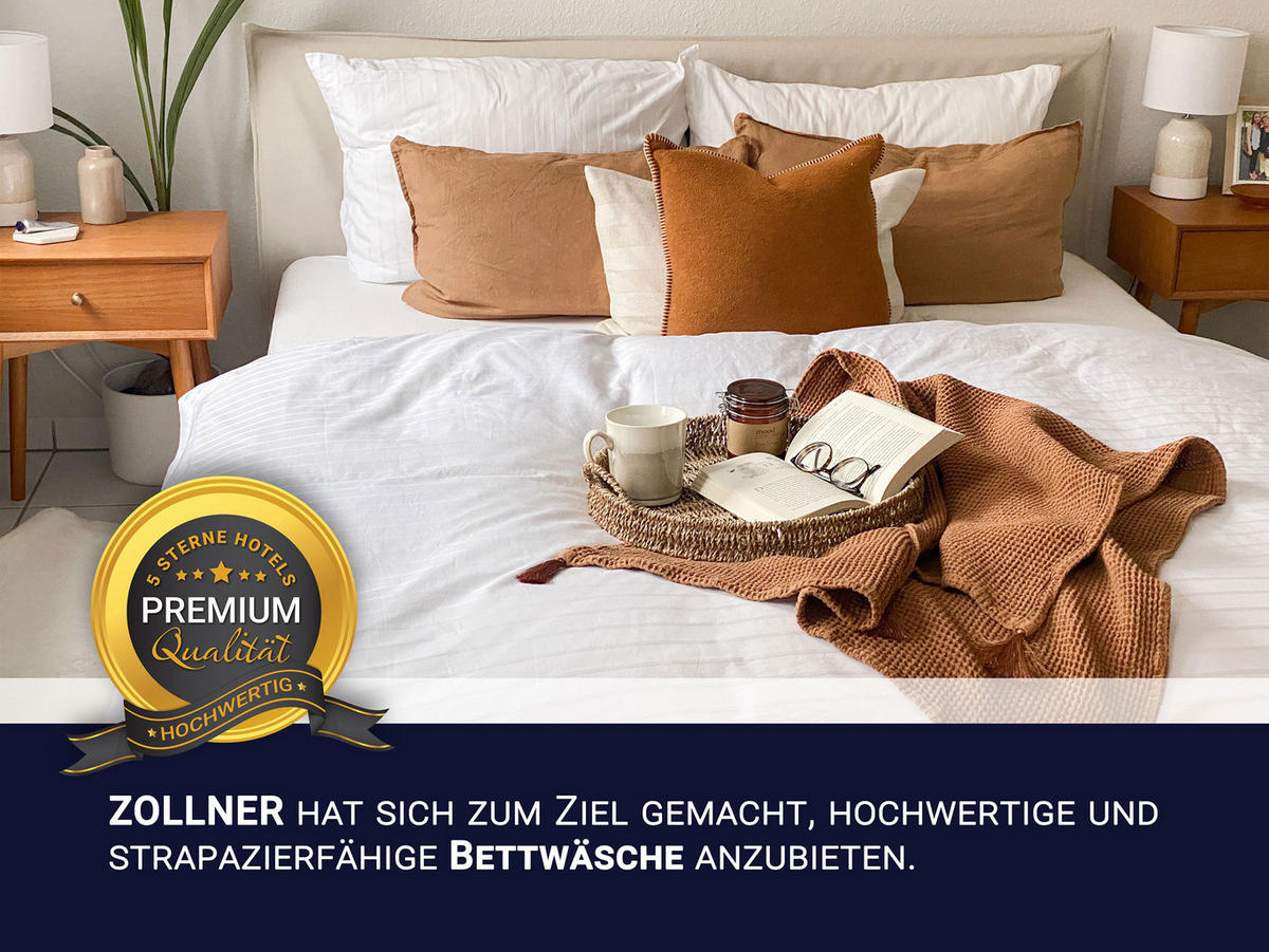 BETTWÄSCHE, 80x80 cm + 140x200 cm, 100% Baumwolle, Weiß - Weiß, Textil (140/200cm) - Zollner