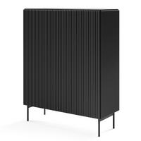 HIGHBOARD TRATTO 98,6/123/39,8cm 2 Türen Schwarz - Schwarz, Holzwerkstoff (98.6/123/39.8cm) - MASSENO