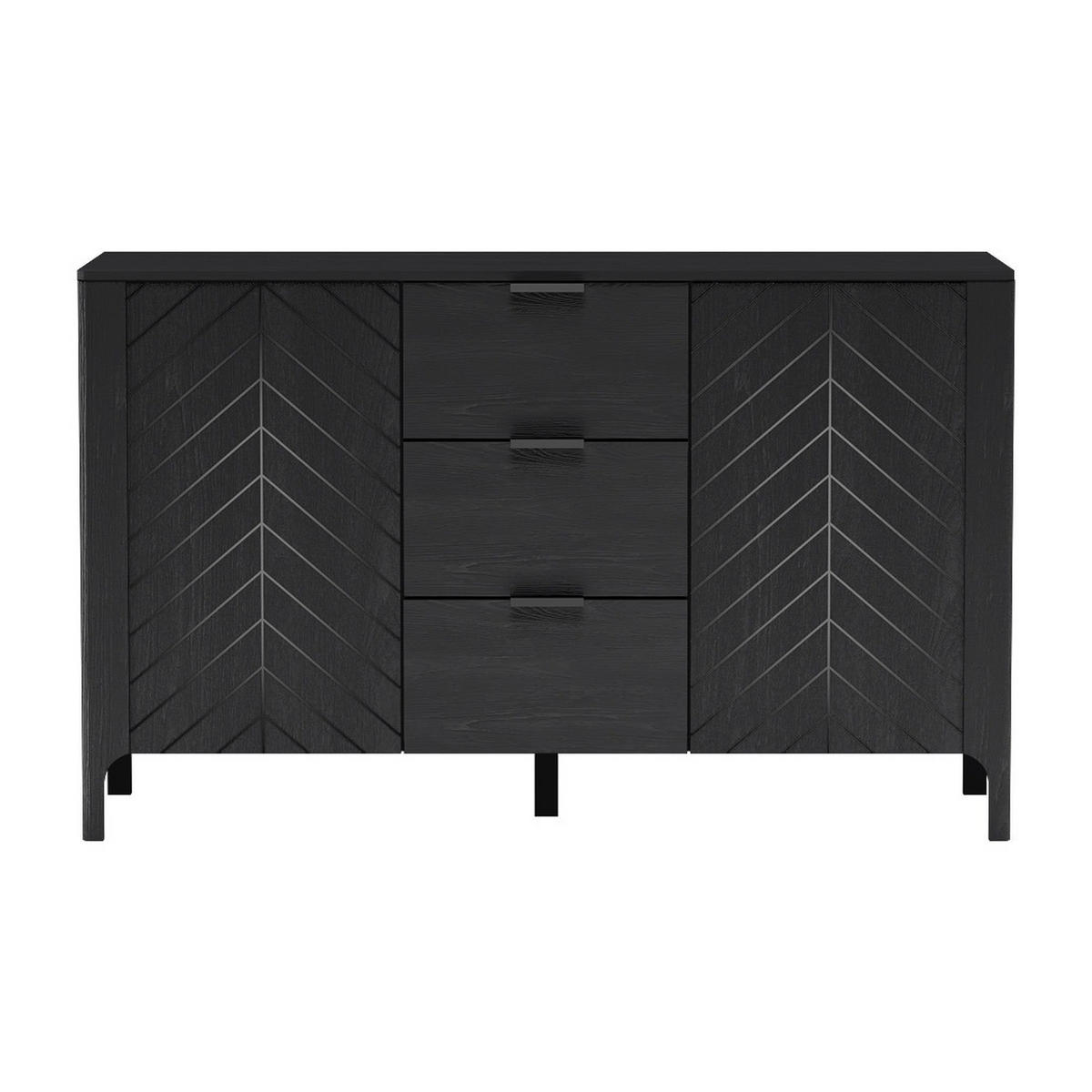 KOMMODE Malumi MM-1 153 x 95 x 40,5 cm Schwarz Paintflow - Schwarz, Holzwerkstoff/Metall (153/95/40.5cm) - Koseto