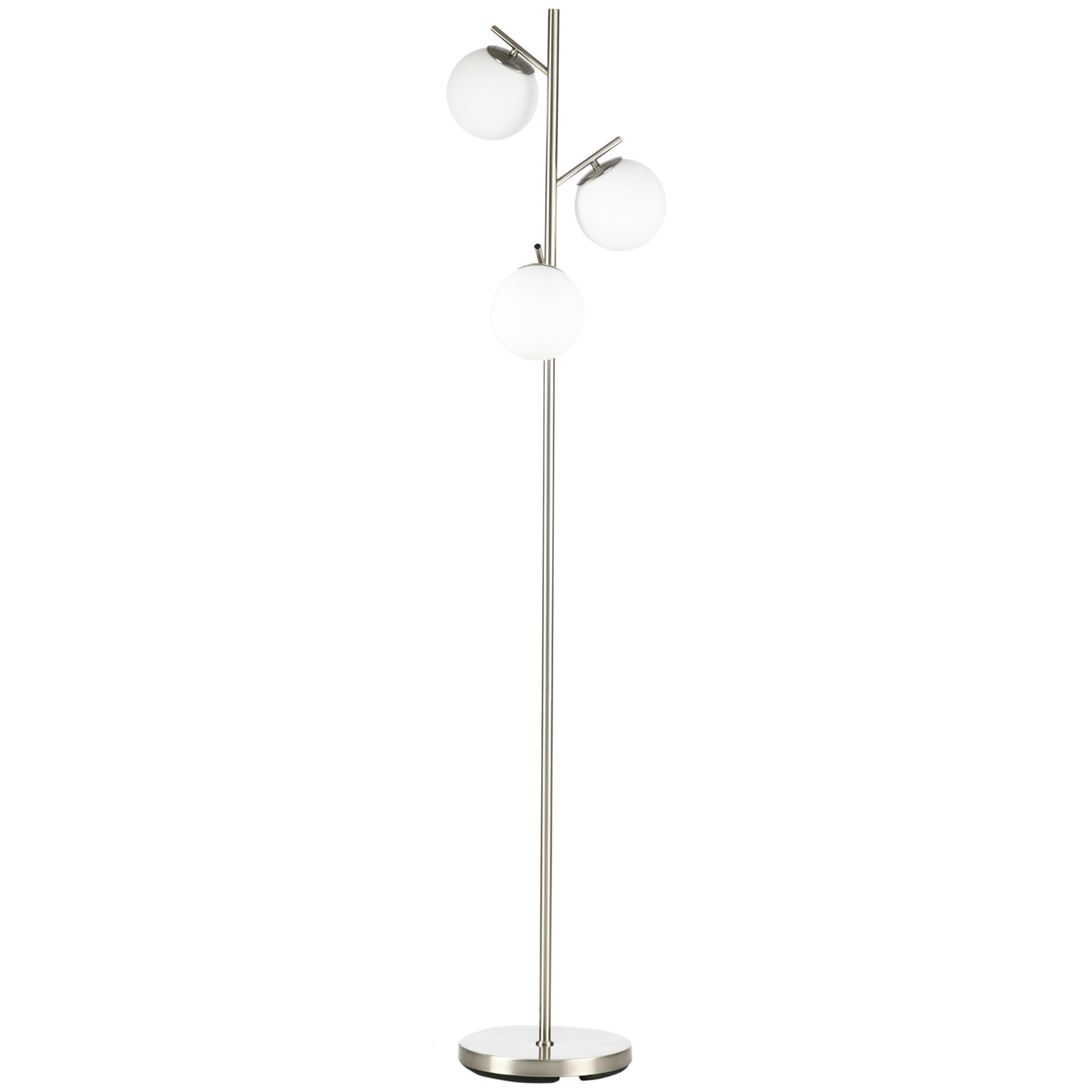 STEHLEUCHTE, Stehlampe, 40 W Standlampe mit E27 Fassung, Metall, ohne Glühbirne - Silberfarben, Metall (27/27/169cm) - HOMCOM