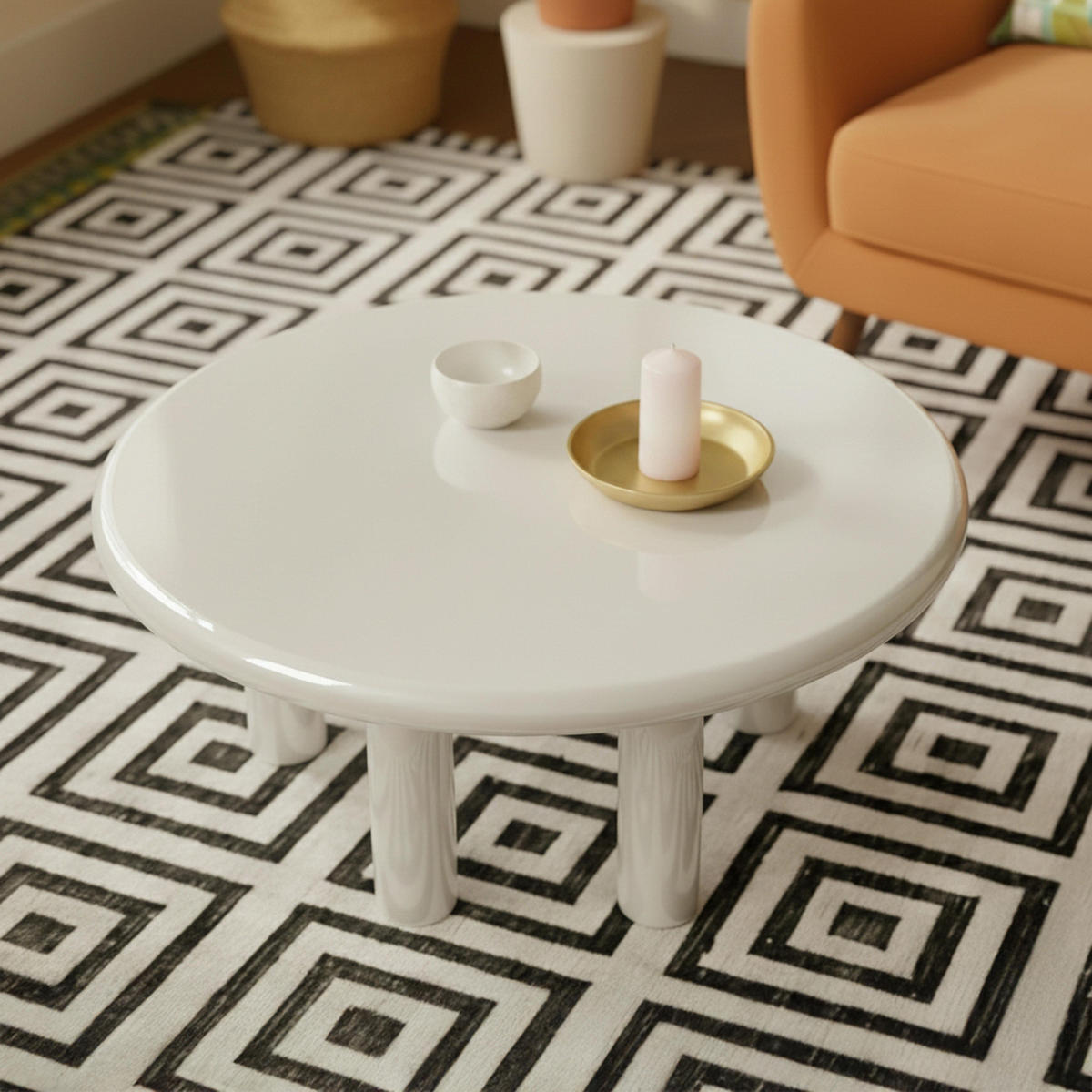 COUCHTISCH, Weiß - Weiß, Holzwerkstoff (80/80/41cm) - Oviala