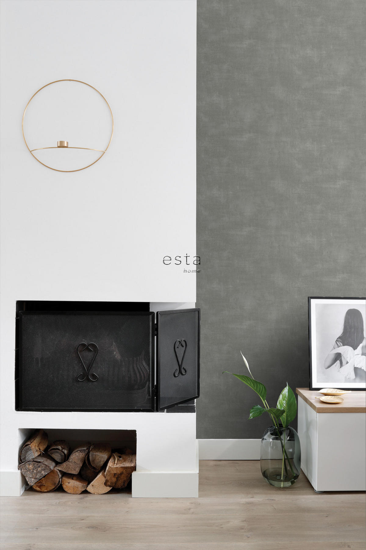 TAPETE Betonoptik 53 cm x 10.05 m - Grau, Papier (53/1000cm) - ESTAhome