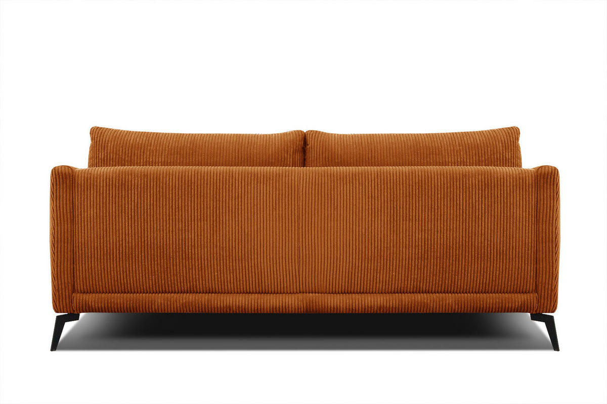 SOFA VILT 3-Sitzer, orange - Schwarz/Orange, Holzwerkstoff/Kunststoff (202/89/94cm) - Courtois Laville