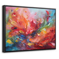 LEINWAND Bilder mit Rahmen - Ölgemälde - Kunst - Abstrakt - Farbenfroh - 40x30 - Altrosa, Textil (40/30cm) - MuchoWow