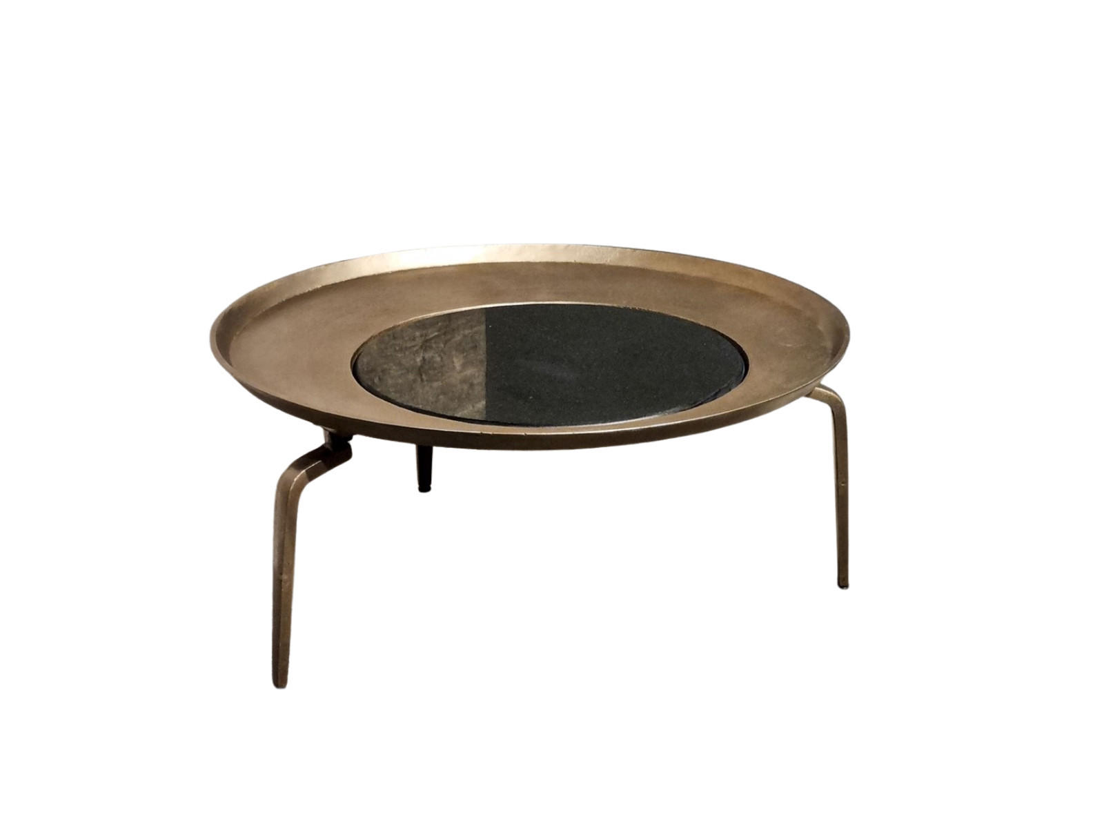 COUCHTISCH Fenna Metall Durchmesser 97 cm Brass - Messingfarben, Stein (97/97/45cm)