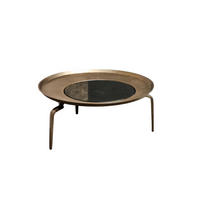 COUCHTISCH Fenna Metall Durchmesser 97 cm Brass - Messingfarben, Stein (97/97/45cm)