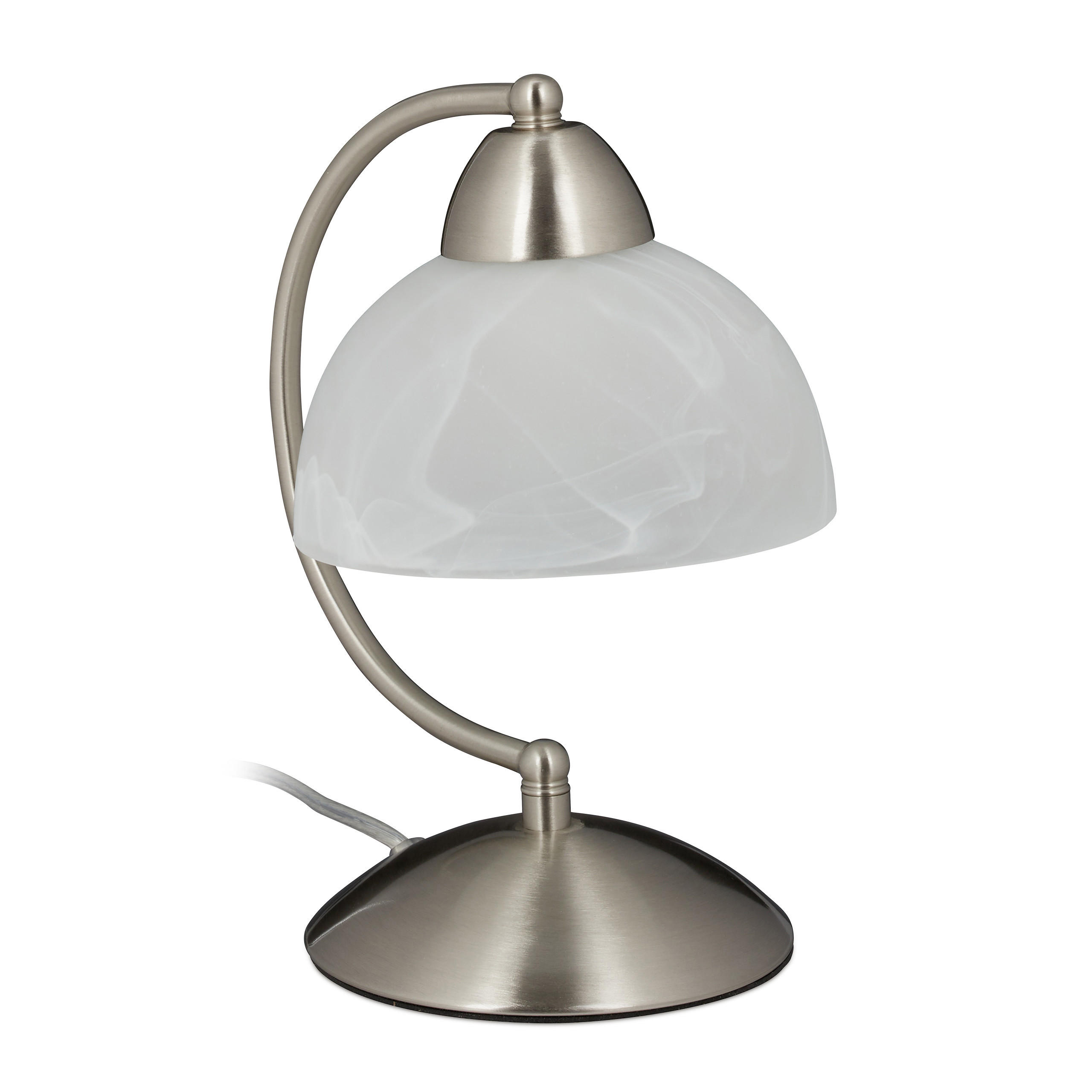 Relaxdays Tischlampe Silber 15x25x19 cm