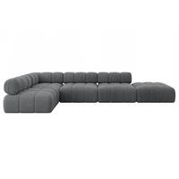 ECKSOFA modulares Sofa Favio-L2 - 380x190x70 cm Dunkelgrau Cord - Dunkelgrau, Holzwerkstoff/Textil (380/190cm) - ALTDECOR