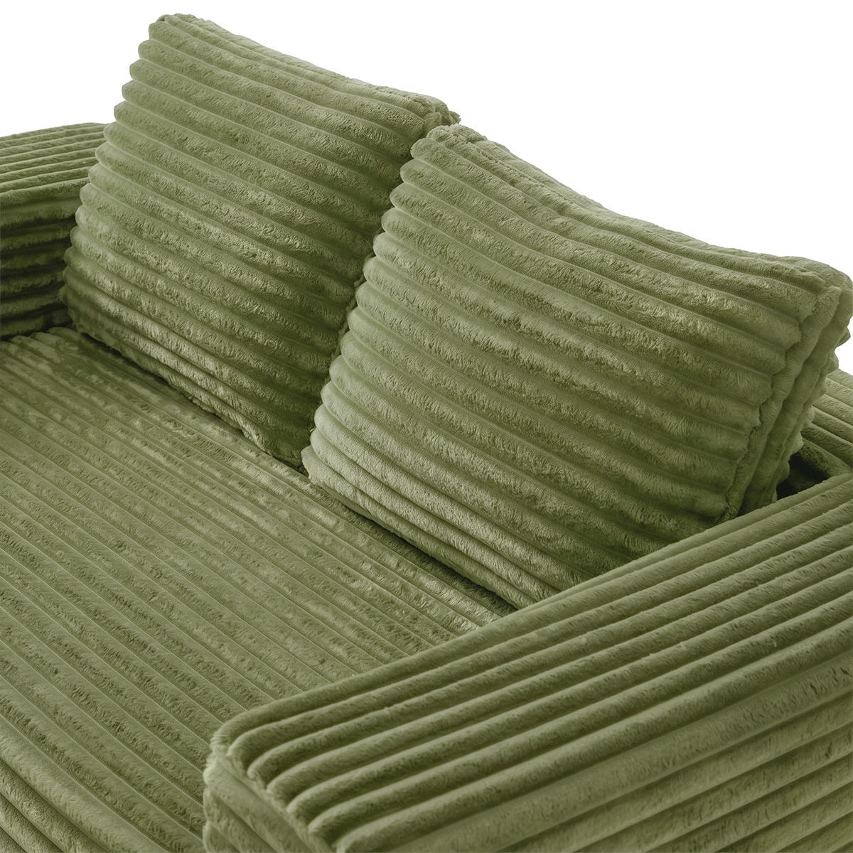 POHOVKA Zelená z manšestru, dvoumístná, bez montáže - zelená barva, textil (160/58/88cm) - Urban Meuble